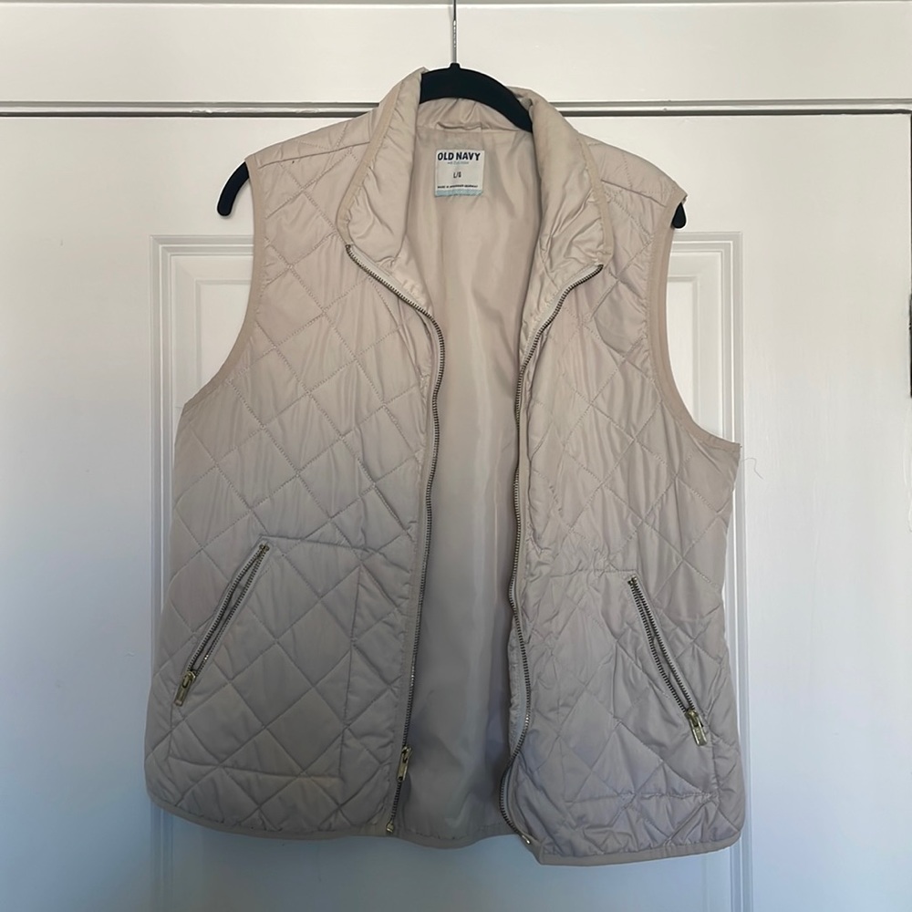 Old navy women’s large cream vest jacket - Picture 1 of 4